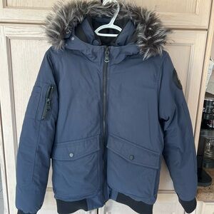 Pajar Kids Dark Blue Puffer with Fur Hood